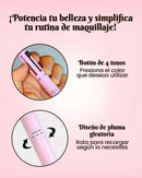 Lápiz de Maquillaje 4 en 1 (Labial, Cejas, Delineador e Iluminador)