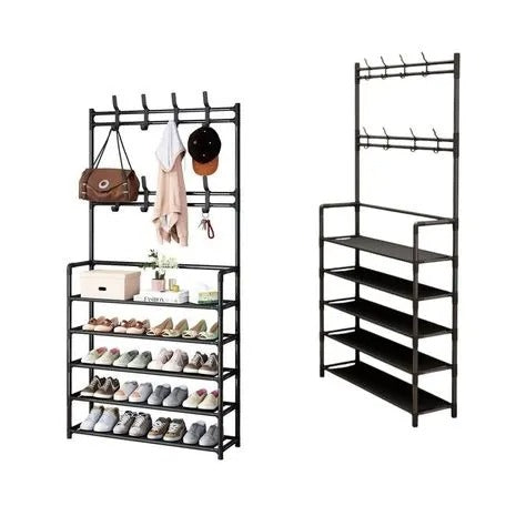 👟🧥OrganiRack Pro Duo – Zapatera con Perchero Multifuncional💼🧣