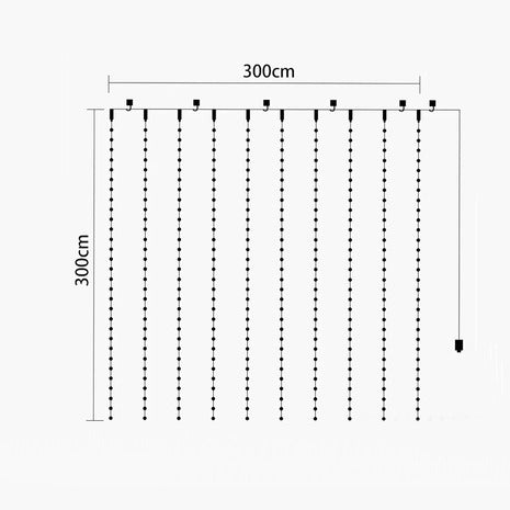 Cortina de Luces LED Multicolor con Control (3×3 m / 3×2 m)
