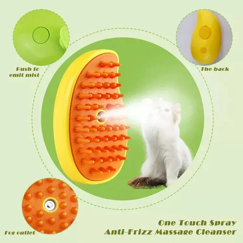 Cepillo De Vapor Para Mascotas Para Mudar De Pelo 3 en 1