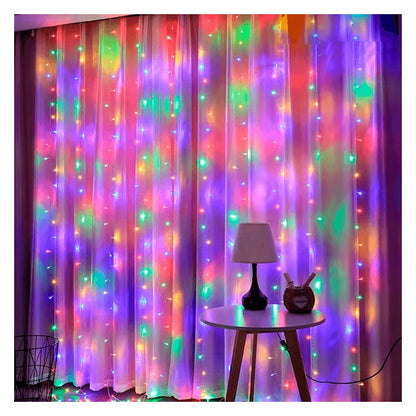 Cortina de Luces LED Multicolor con Control (3×3 m / 3×2 m)