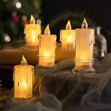 SET 12 LAMPARAS DE VELAS NAVIDEÑAS- ESTILO PREMIUN