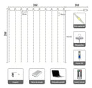 Cortina de Luces LED Multicolor con Control (3×3 m / 3×2 m)