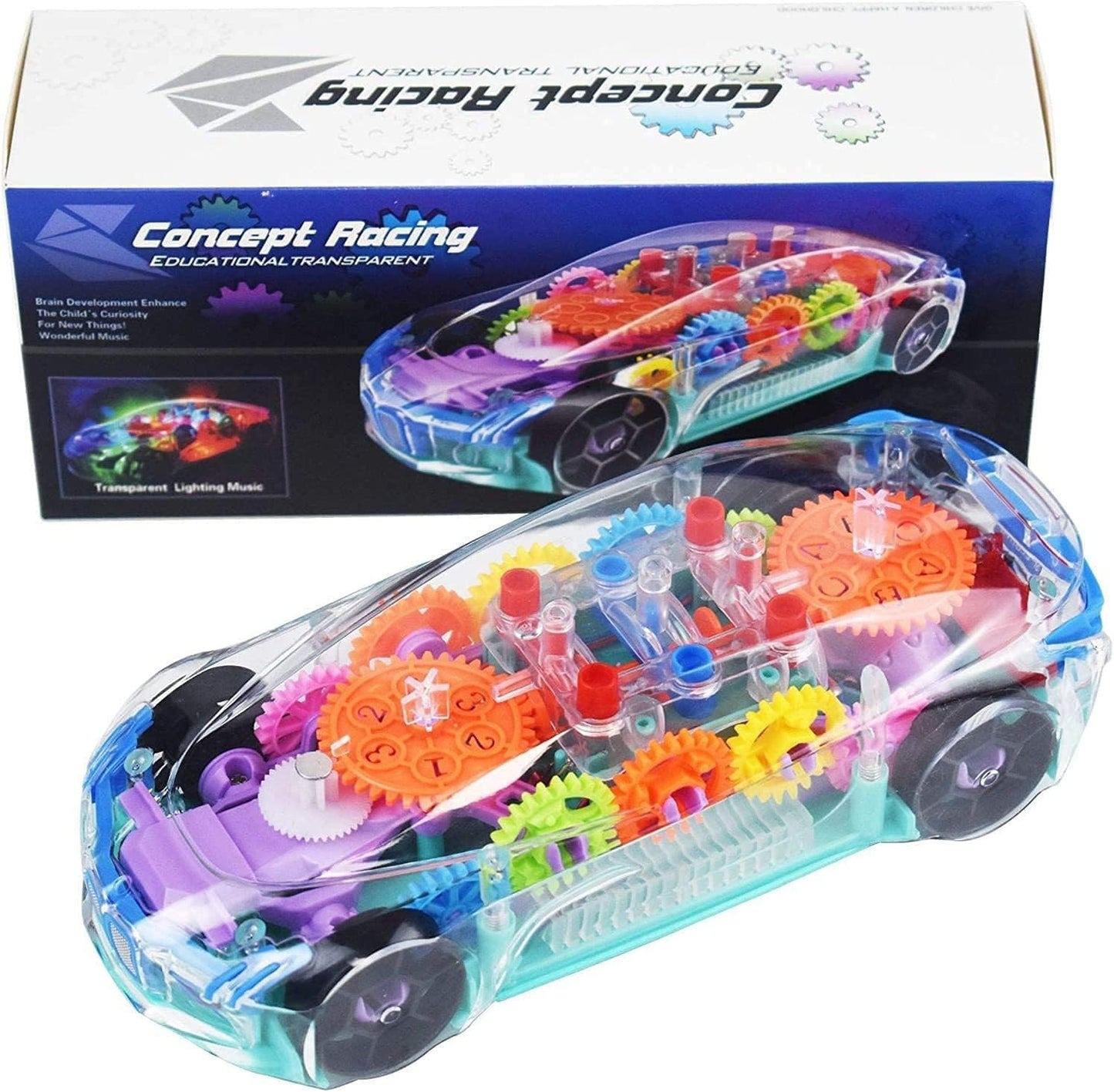 Auto de Carreras Transparente con Luces LED