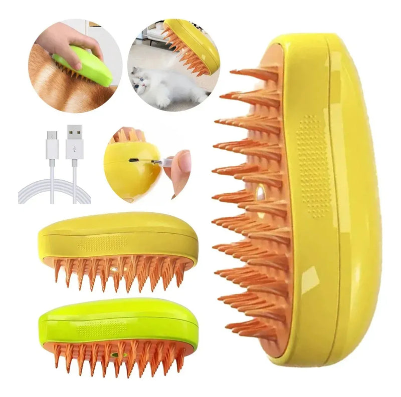 Cepillo De Vapor Para Mascotas Para Mudar De Pelo 3 en 1