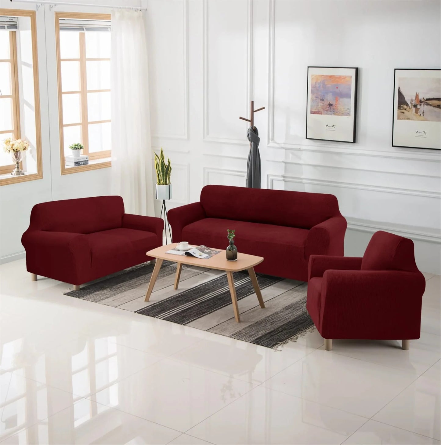 Forro de Mueble  3-2-1 Color Entero – Set de Fundas Premium