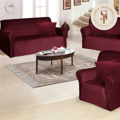 Funda de Mueble Terciopelo 3-2-1 + 6 cojines