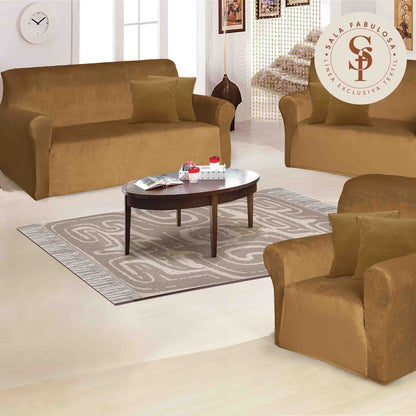 Funda de Mueble Terciopelo 3-2-1 + 6 cojines