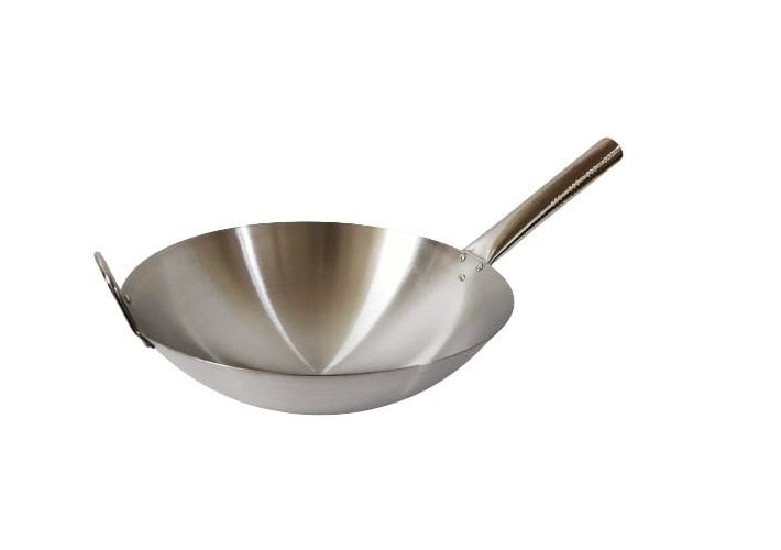🍲Wok Maestro 34  – Sartén Wok de Acero Inoxidable🔥