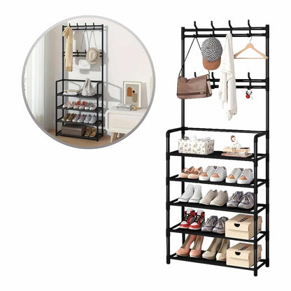 👟🧥OrganiRack Pro Duo – Zapatera con Perchero Multifuncional💼🧣