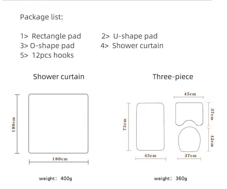 Juegos de Baño Cortina Ducha Navideñas 4 en 1
