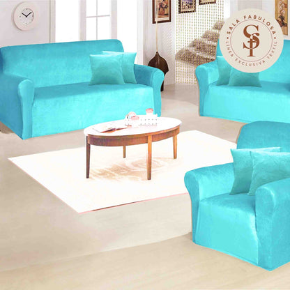 Funda de Mueble Terciopelo 3-2-1 + 6 cojines