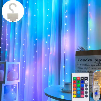 Cortina de Luces LED Multicolor con Control (3×3 m / 3×2 m)
