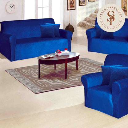 Funda de Mueble Terciopelo 3-2-1 + 6 cojines