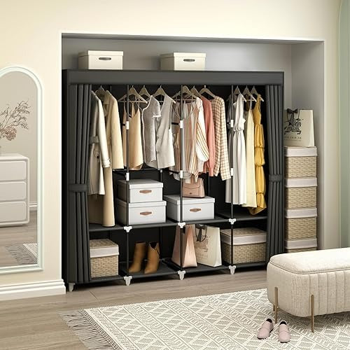 👕 FlexiCloset Max – Ropero Armable de Tela 4 Cuerpos