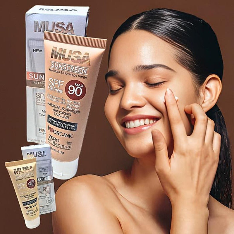 🌞 Musa Glow SPF 90 – Bloqueador con Efecto Base