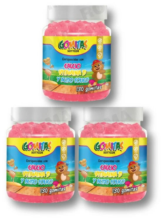 Combo 3 Gomitas para Niños (Hierro + Calcio + Magnesio)- KidVita Trio