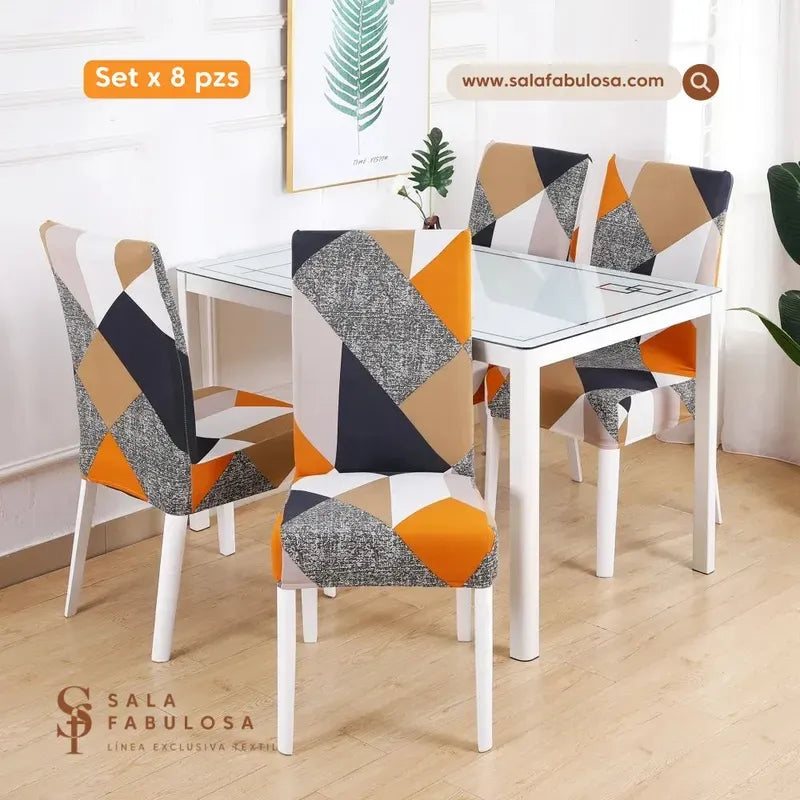 Pack 6 Fundas de Silla de Lycra con Diseño – CoverFit