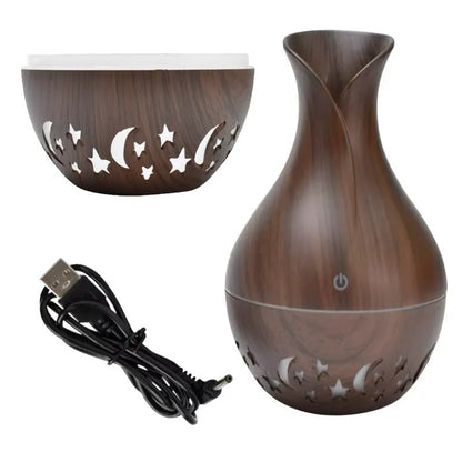 Humidificador Aromaterapia - Forma cantaro estilo madera
