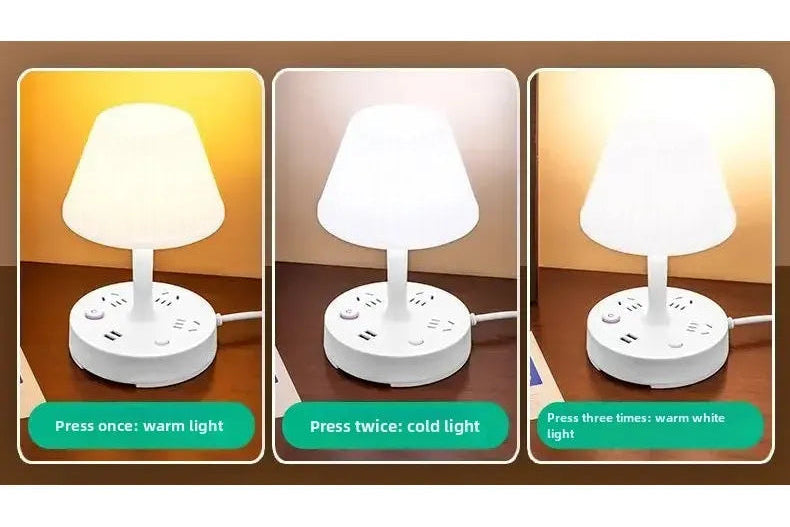 💡PowerLamp 3 en 1 – Lámpara LED con Enchufes Integrados✨