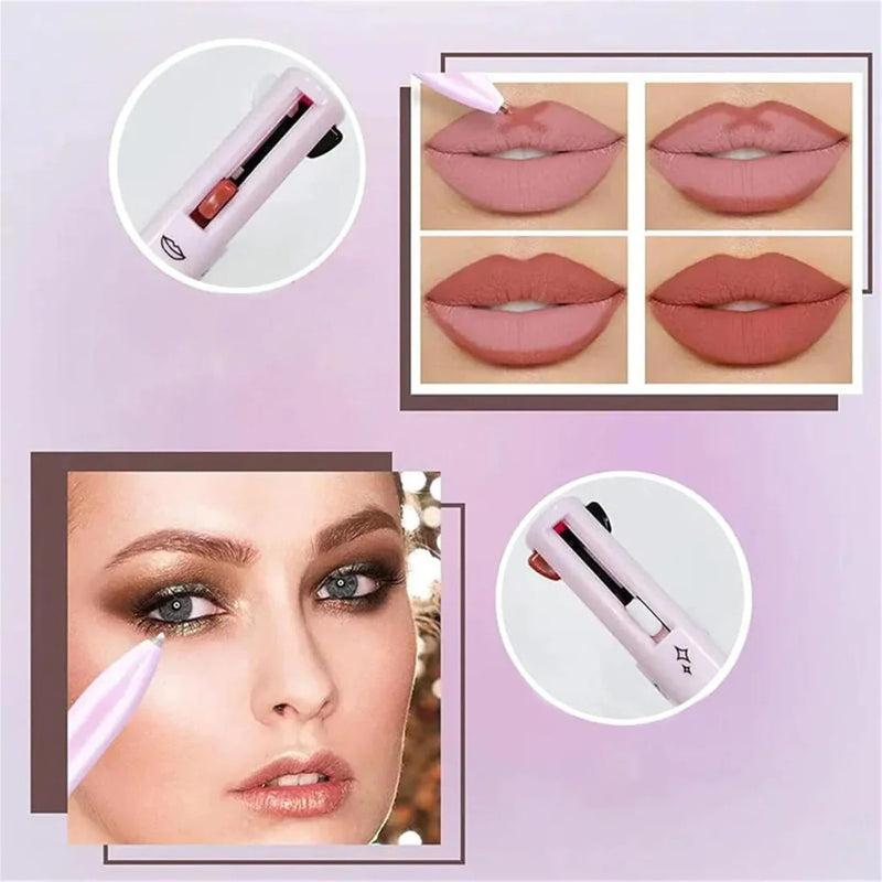 Lápiz de Maquillaje 4 en 1 (Labial, Cejas, Delineador e Iluminador)