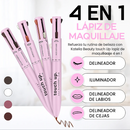 Lápiz de Maquillaje 4 en 1 (Labial, Cejas, Delineador e Iluminador)