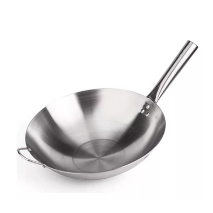 🍲Wok Maestro 34  – Sartén Wok de Acero Inoxidable🔥