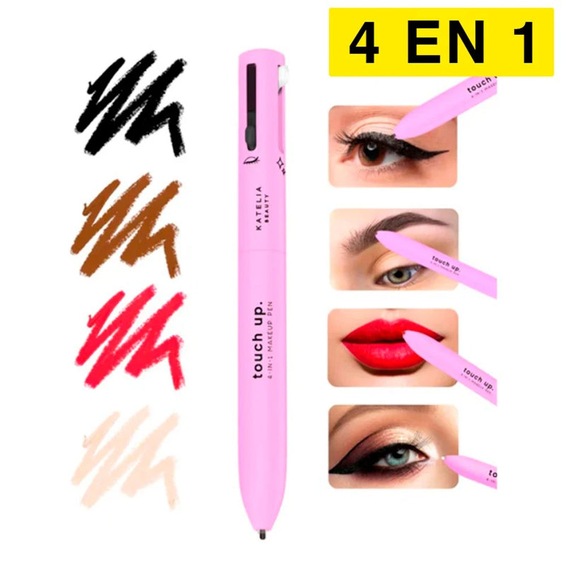 Lápiz de Maquillaje 4 en 1 (Labial, Cejas, Delineador e Iluminador)