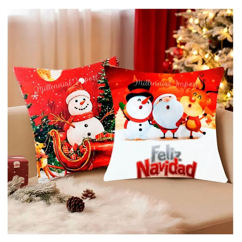 Fundas de Cojín Navideñas 43×43 cm - Pack de 6