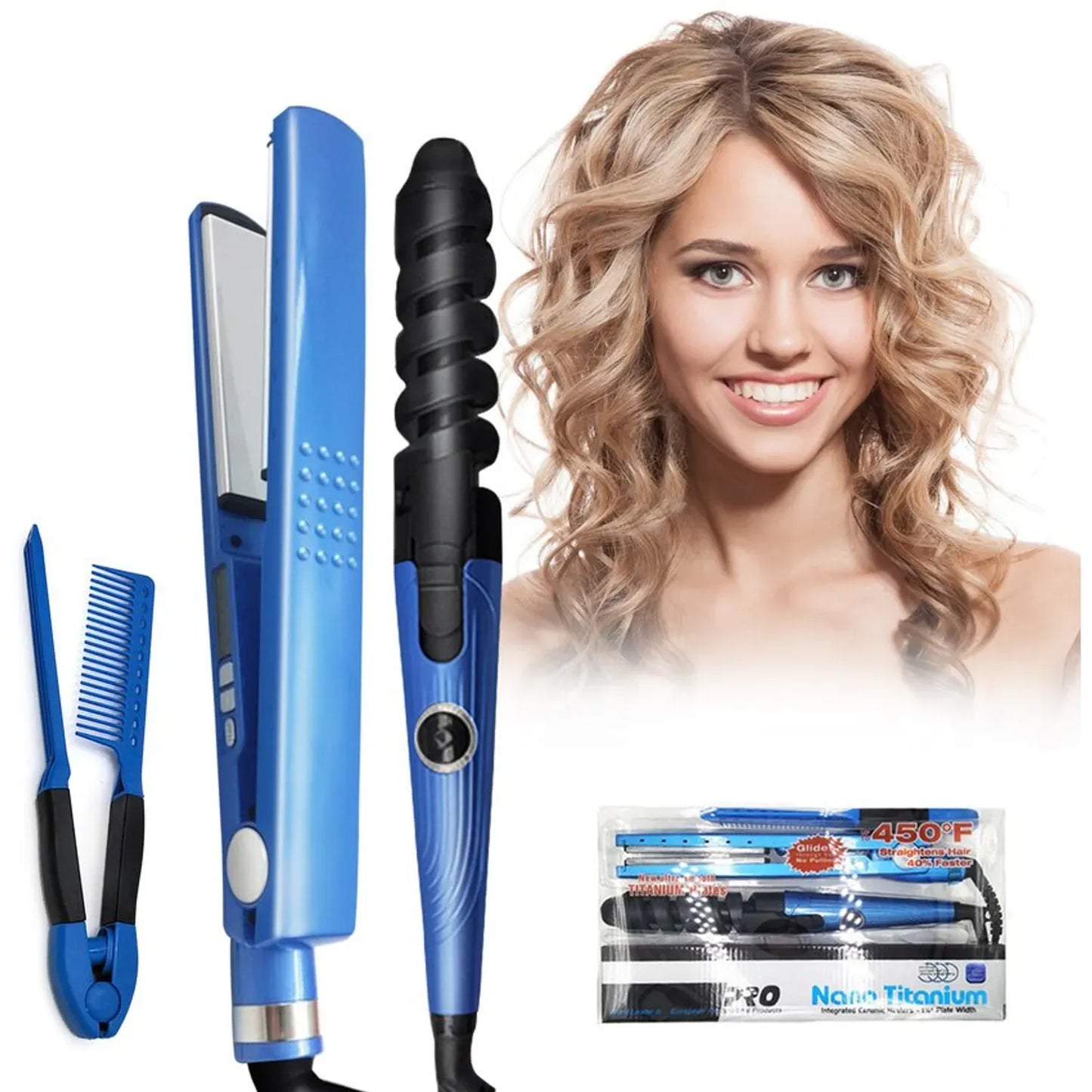 ✨ StylePro 3 en 1 – Kit Profesional para Alisar, Rizar y Ondular Cabello 💇‍♀️🔥