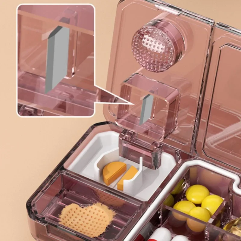 Pastillero Diario 3 en 1 con Cortador y Pulverizador – MediSmart