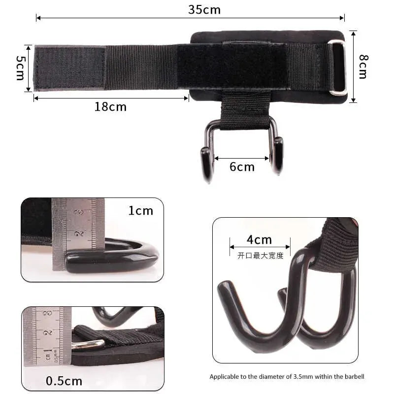💪 PowerGrip Hooks – Straps con Gancho para Levantamiento🏋️‍♂️