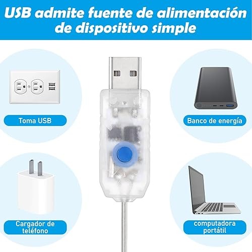 Cortina de Luces LED Blancas USB (300 LEDs)