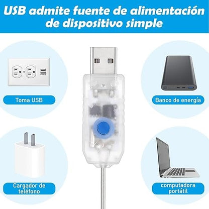 Cortina de Luces LED Blancas USB (300 LEDs)