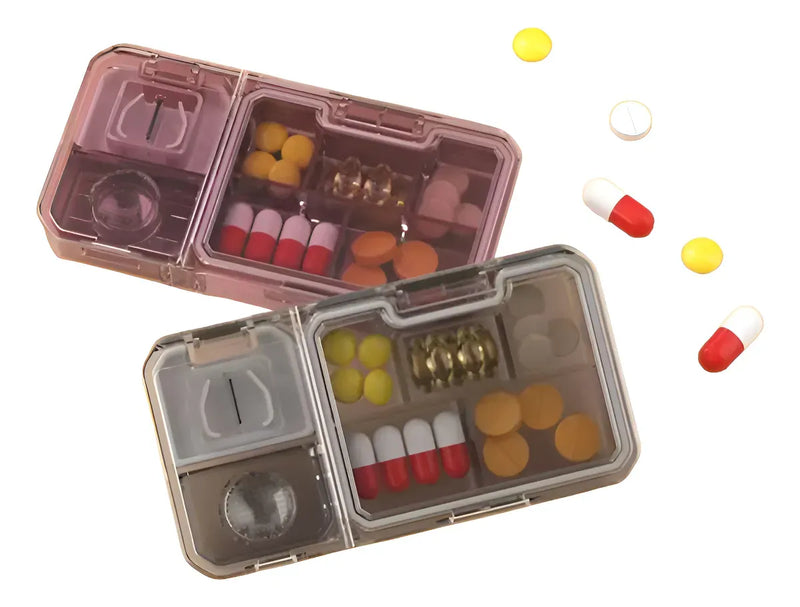 Pastillero Diario 3 en 1 con Cortador y Pulverizador – MediSmart