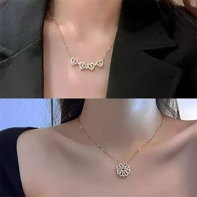 COLLAR TRÉBOL DE CORAZONES