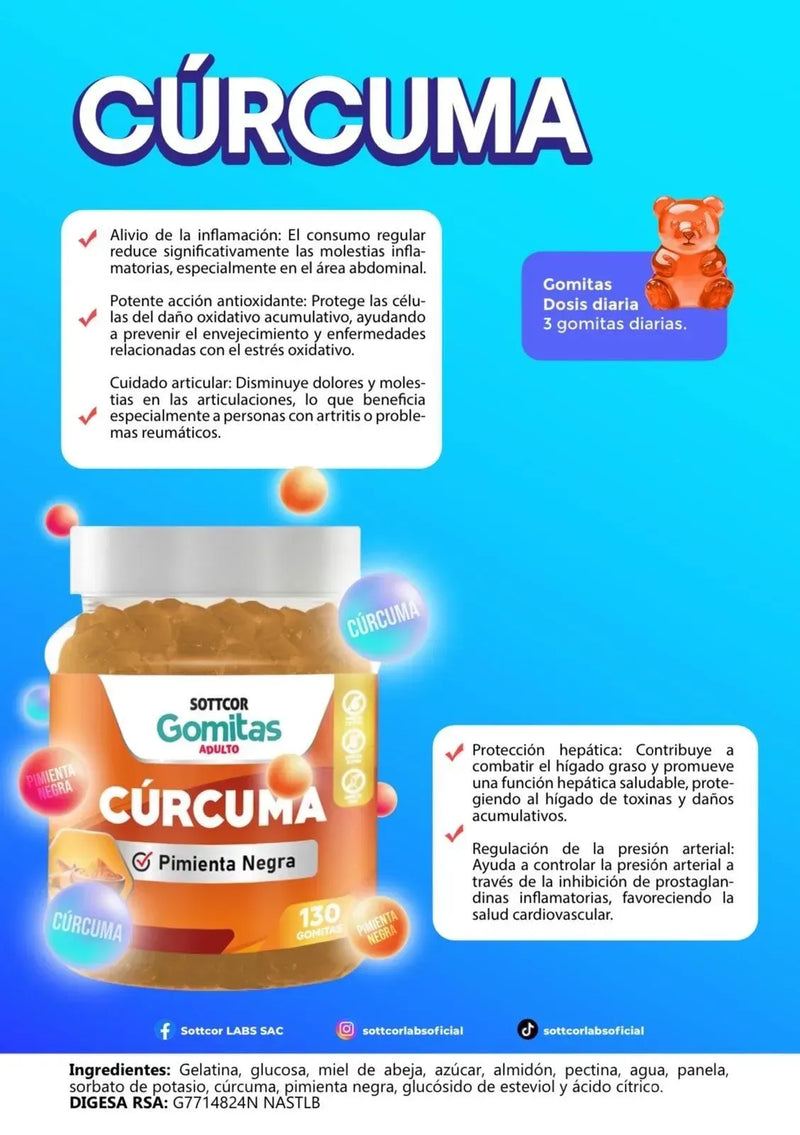 Gomitas de Cúrcuma – Suplemento natural para el hígado graso y la inflamación
