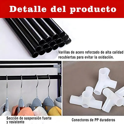 👕 FlexiCloset Max – Ropero Armable de Tela 4 Cuerpos
