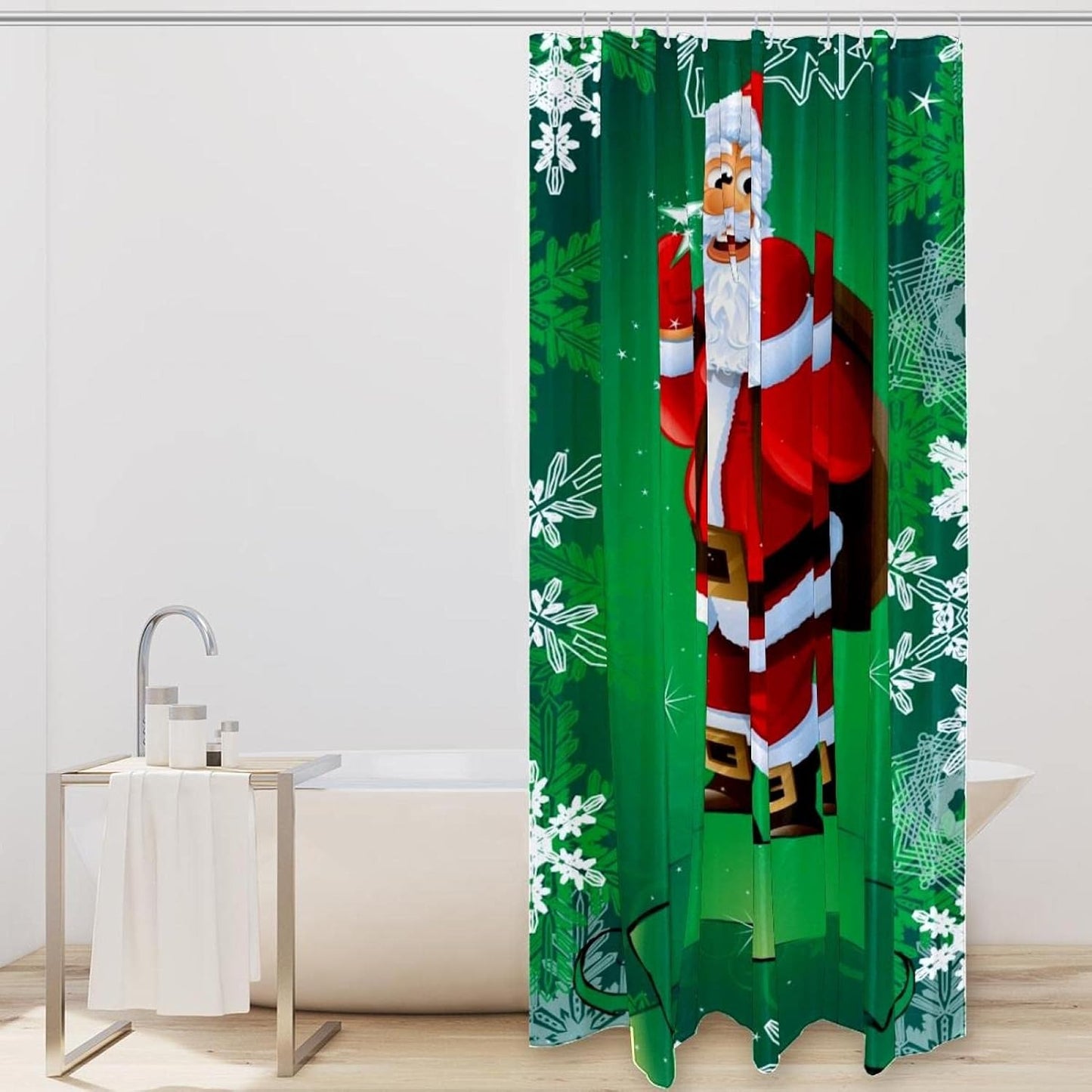 Juegos de Baño Cortina Ducha Navideñas 4 en 1