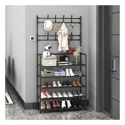 👟🧥OrganiRack Pro Duo – Zapatera con Perchero Multifuncional💼🧣