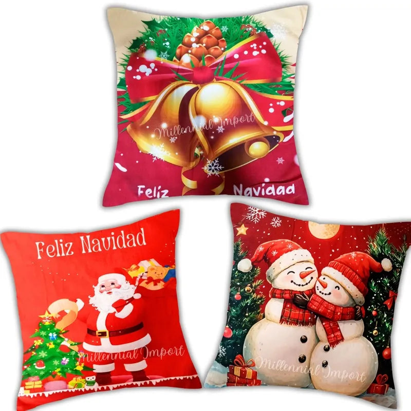 Fundas de Cojín Navideñas 43×43 cm - Pack de 6