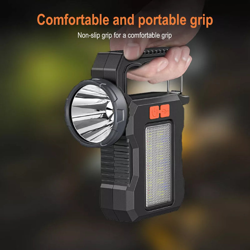 Linterna LED recargable SOLAR para camping PREMIUM
